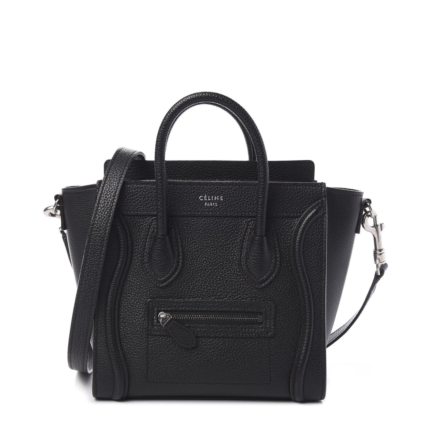 Drummed Calfskin Nano Luggage Black
