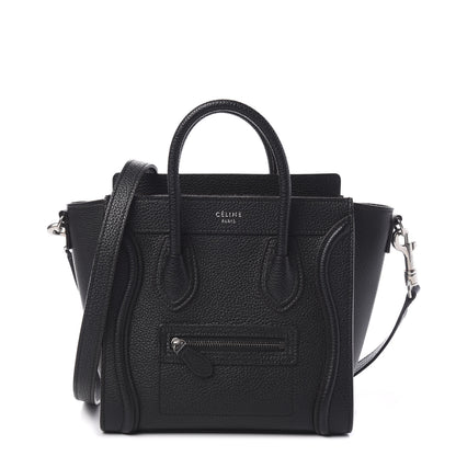 Celine Drummed Calfskin Nano Luggage Black 1 of 9