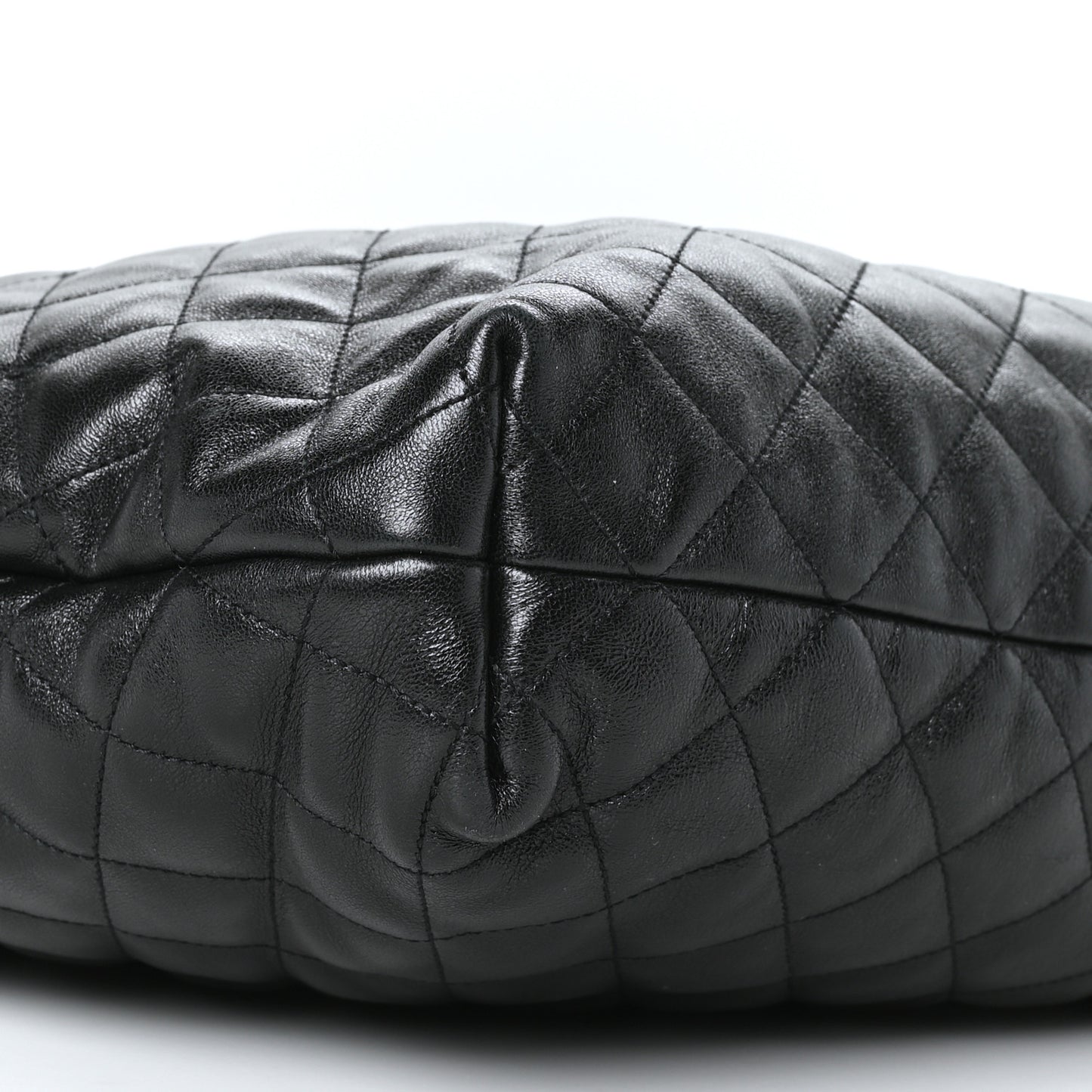 Lambskin Quilted Maxi Icare Shopping Tote Black