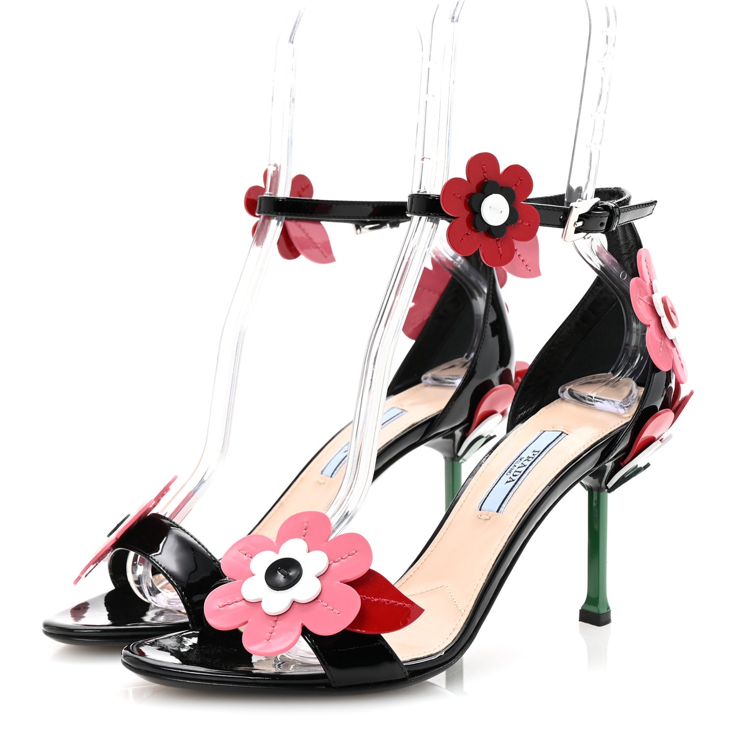 Patent Embellished Capretto Fiori 85mm Pumps 37.5 Black Orchidea