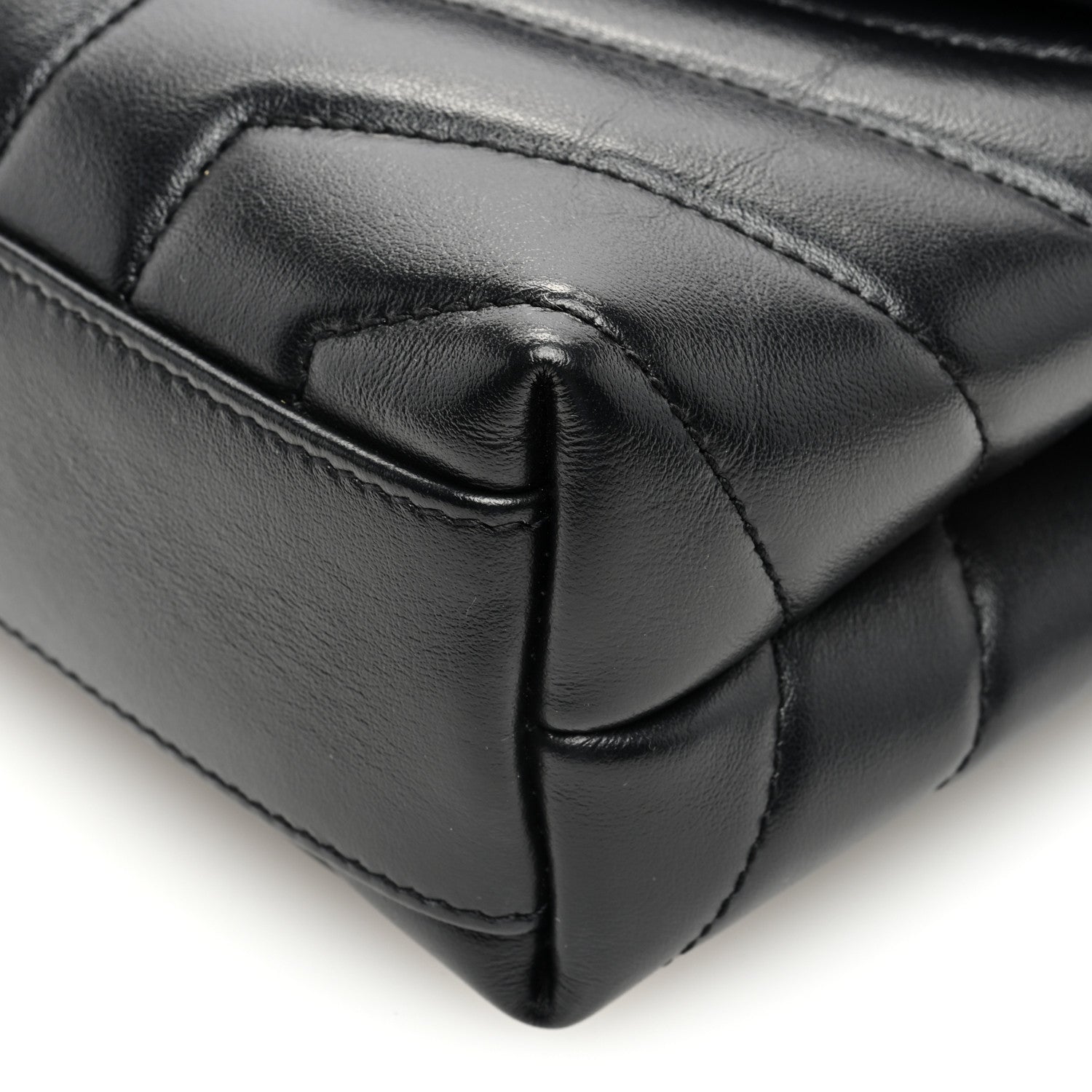Saint Laurent Calfskin Y Quilted Monogram Toy Loulou Crossbody Bag Black 9 of 10