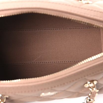 Chanel Caviar Quilted Barrel Clutch With Chain Brown 5 of 11