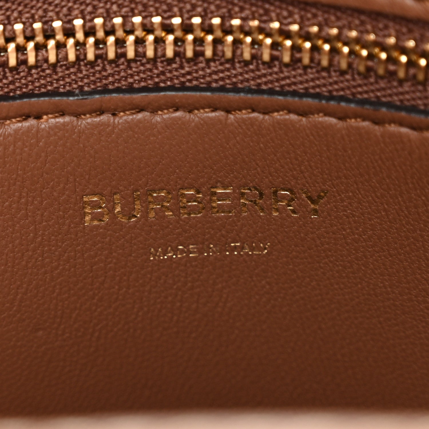 Burberry Canvas Smooth Calfskin Two Tone Mini Pocket Bag Natural Malt Brown 6 of 9