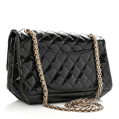 Chanel Patent Quilted Accordion Reissue 2.55 Flap Navy 3 of 14