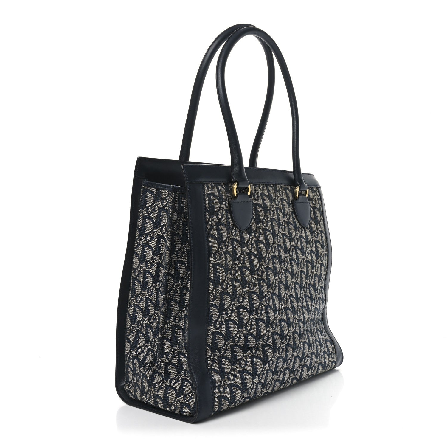 Christian Dior Monogram Calfskin Pocket Tote Navy Blue 3 of 10