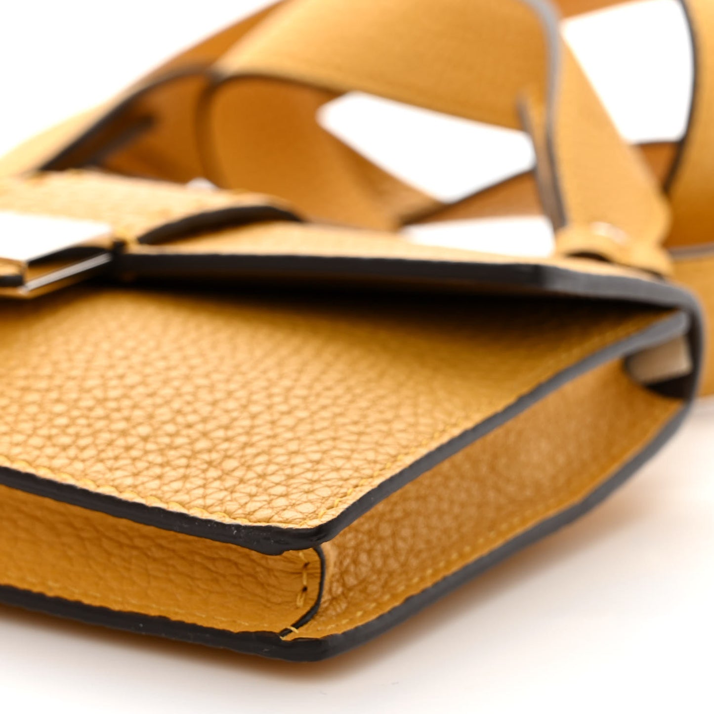 Cuoio Romano Selleria Baguette Belt Pouch Giallo Fendi