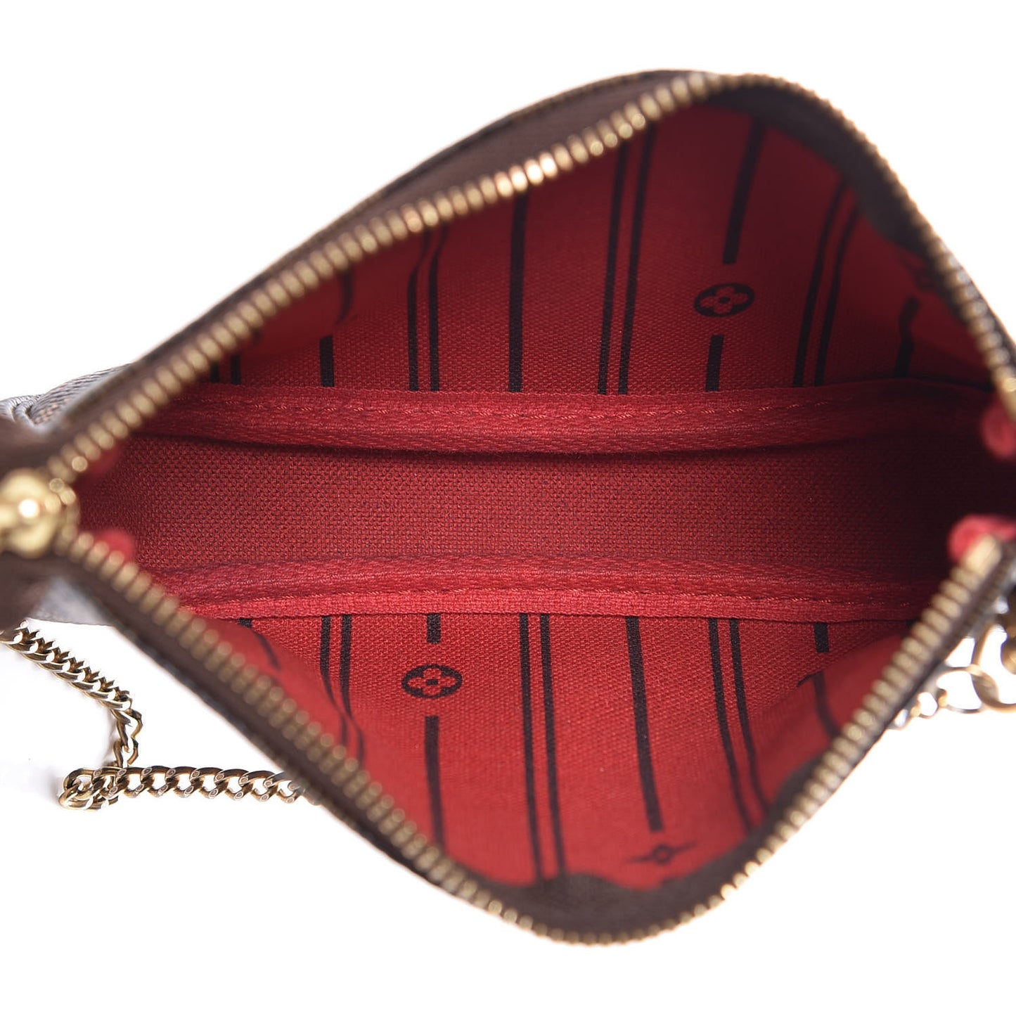 Damier Ebene Complice Trunks and Bags Mini Pochette Accessories Red