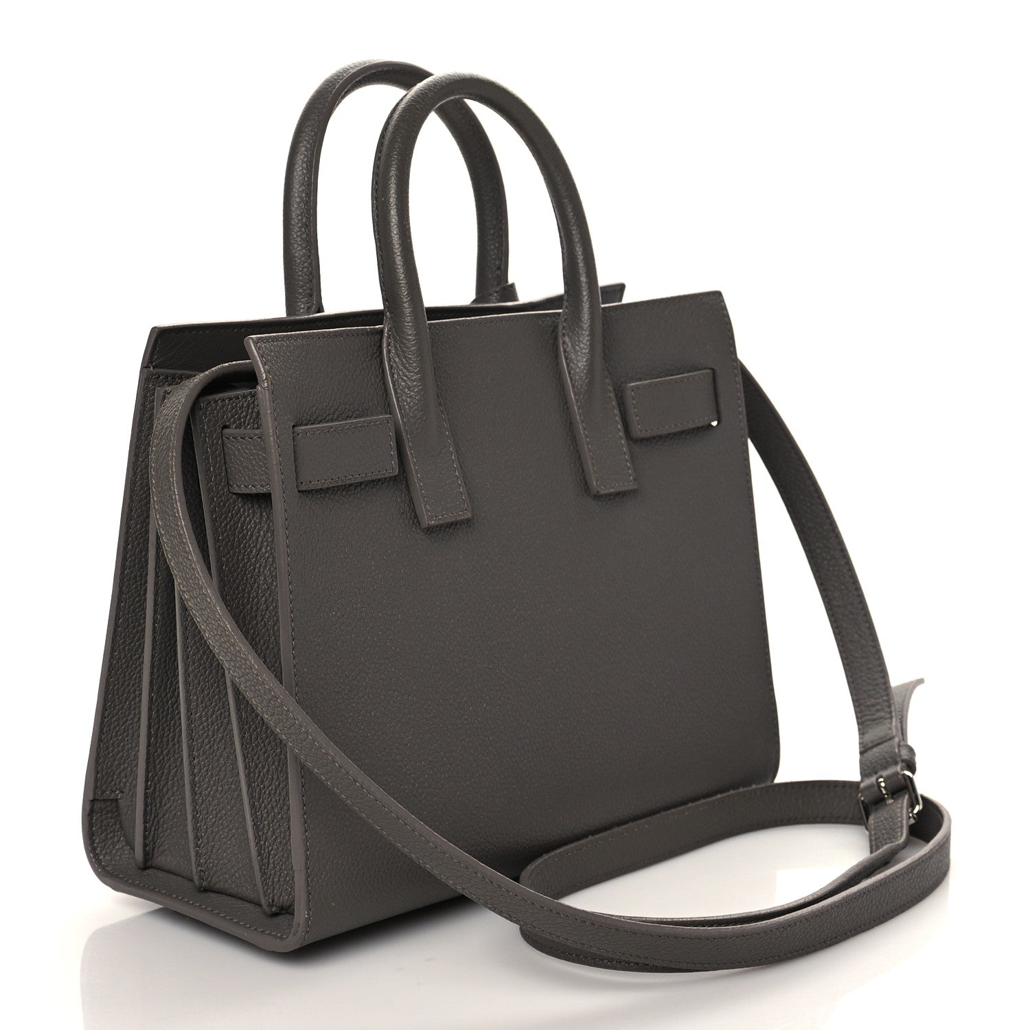 Saint Laurent Grained Calfskin Nano Sac De Jour Fog 3 of 9