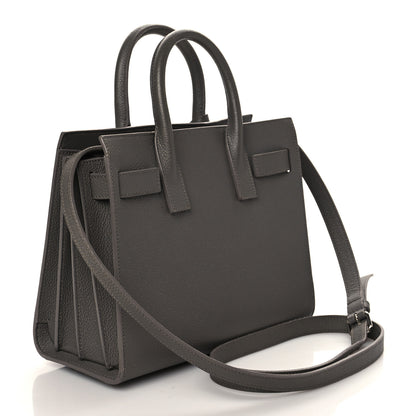 Saint Laurent Grained Calfskin Nano Sac De Jour Fog 3 of 9