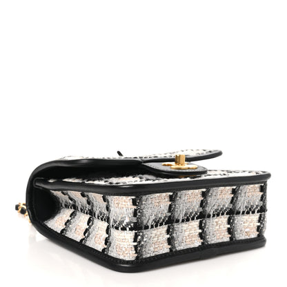 Chanel Tweed Calfskin School Memory Mini Top Handle Flap Ecru Grey Beige Black 4 of 13