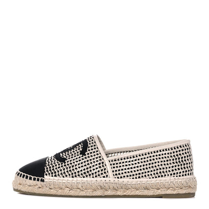 Chanel Mesh Grosgrain CC Espadrilles 42 Beige Black 1 of 9