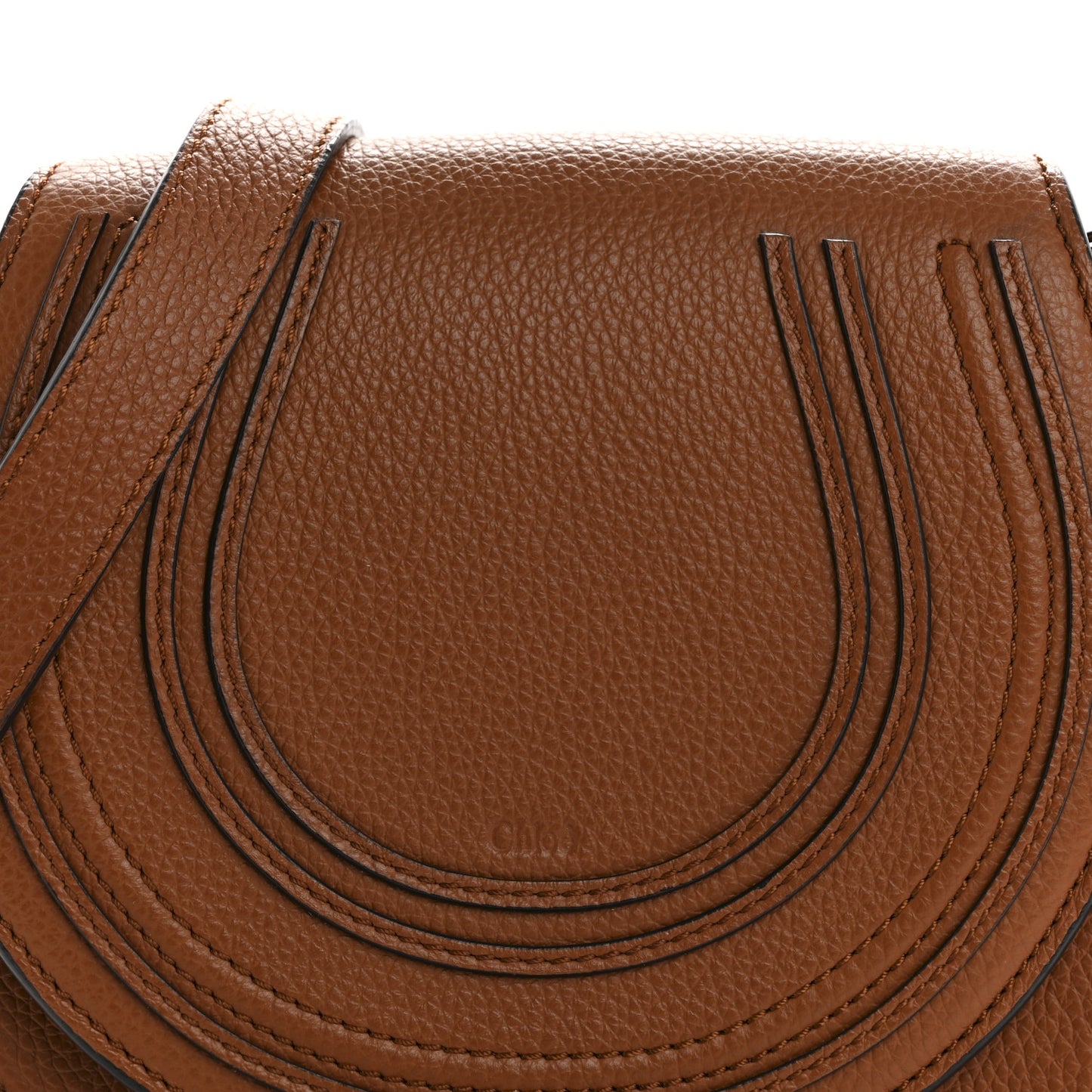 Calfskin Mini Marcie Round Crossbody Bag Tan