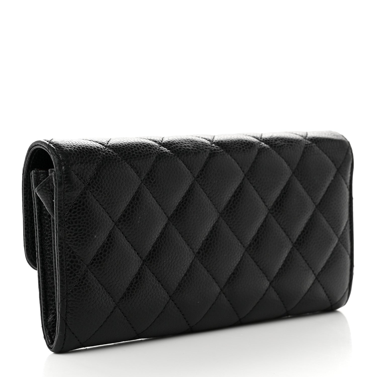 Chanel Caviar Quilted Large Gusset Flap Wallet Black 3 of 11