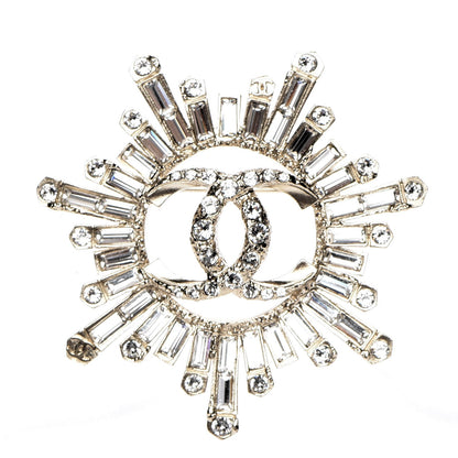 Chanel Crystal Baguette CC Brooch Light Gold 1 of 5