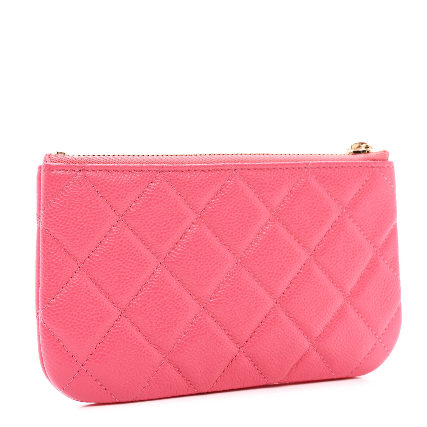 Caviar Quilted Small Cosmetic Case Pink