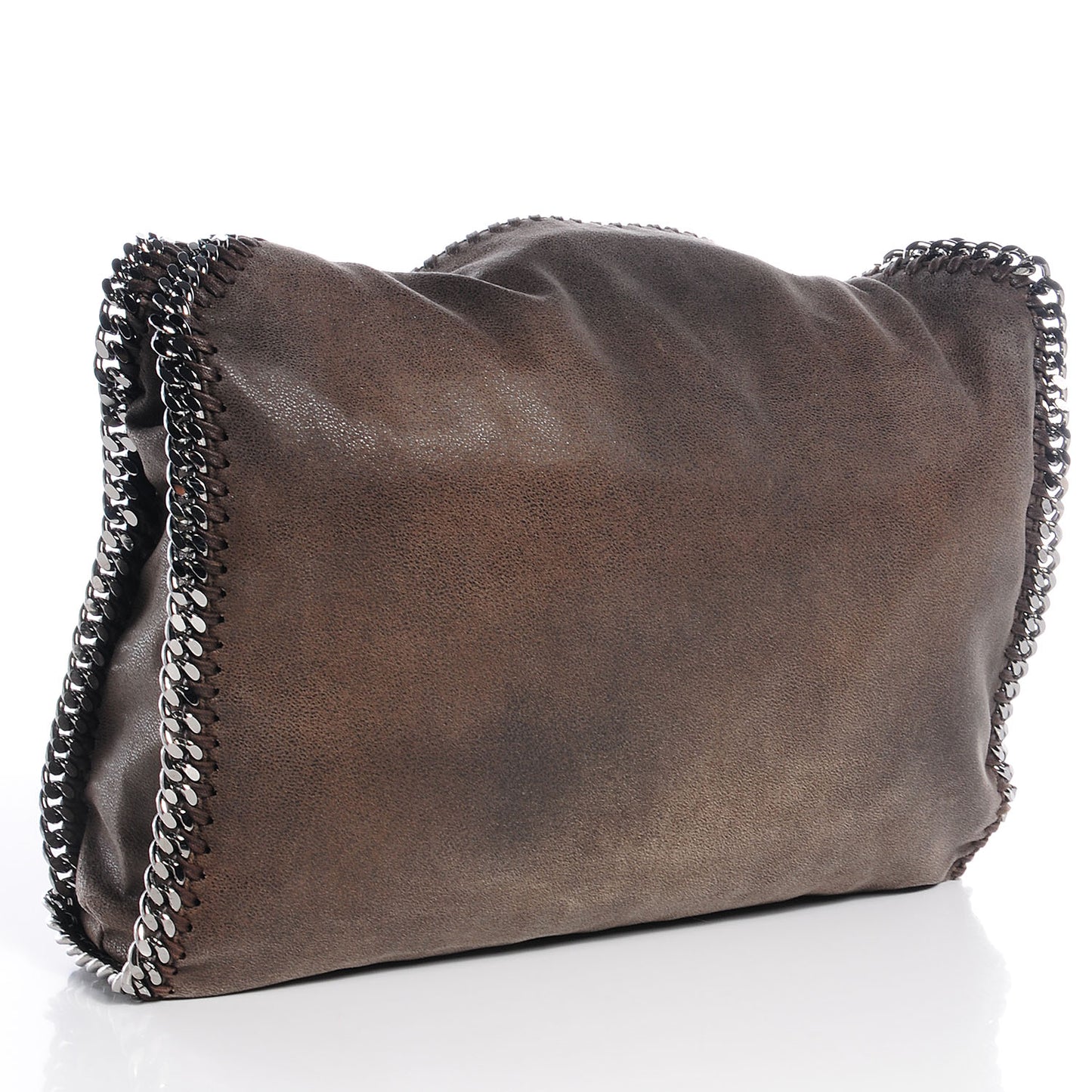 Faux Leather Shaggy Deer Small Falabella Tote Brown
