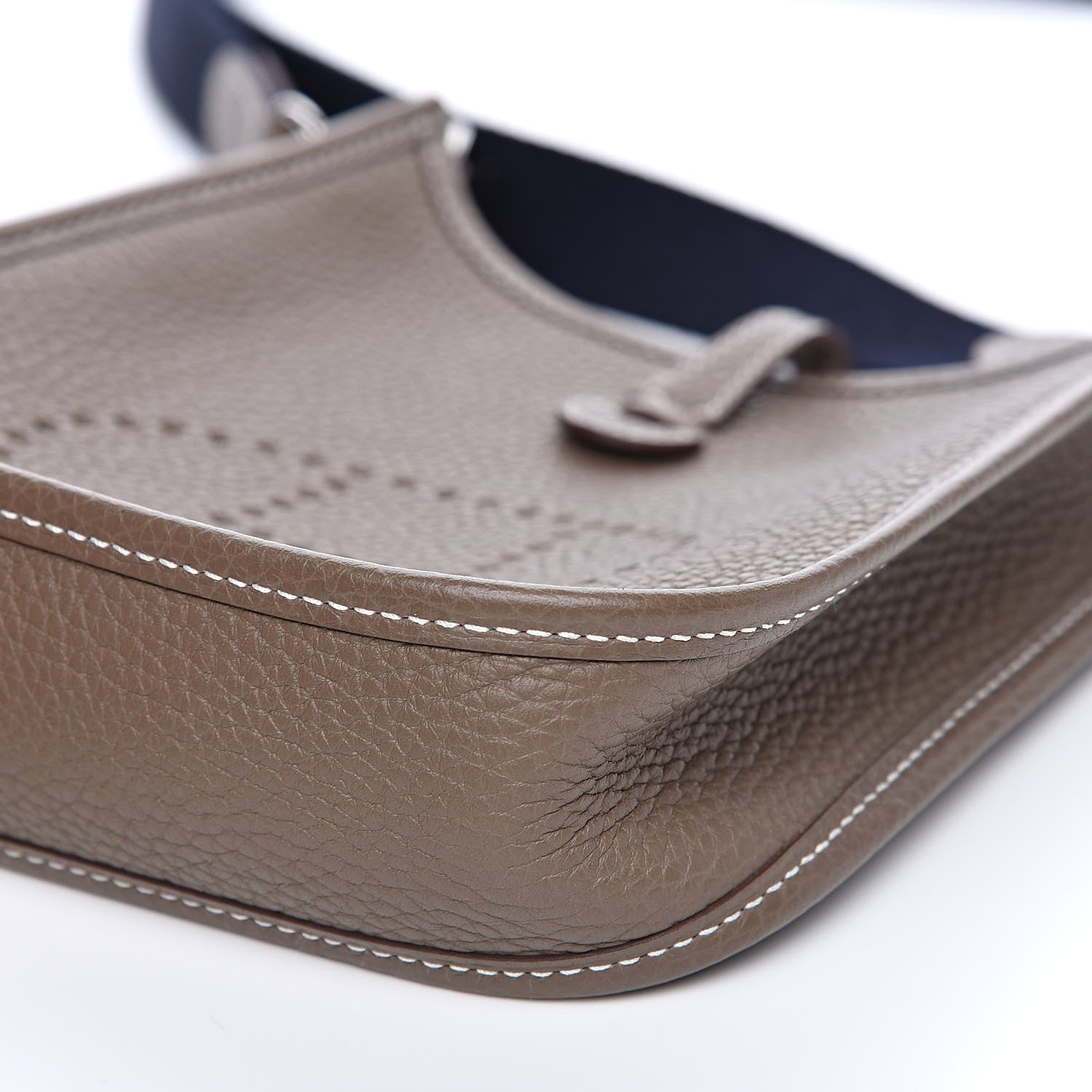 Hermes Taurillon Clemence Amazone Evelyne TPM Etoupe Bleu Indigo 9 of 11