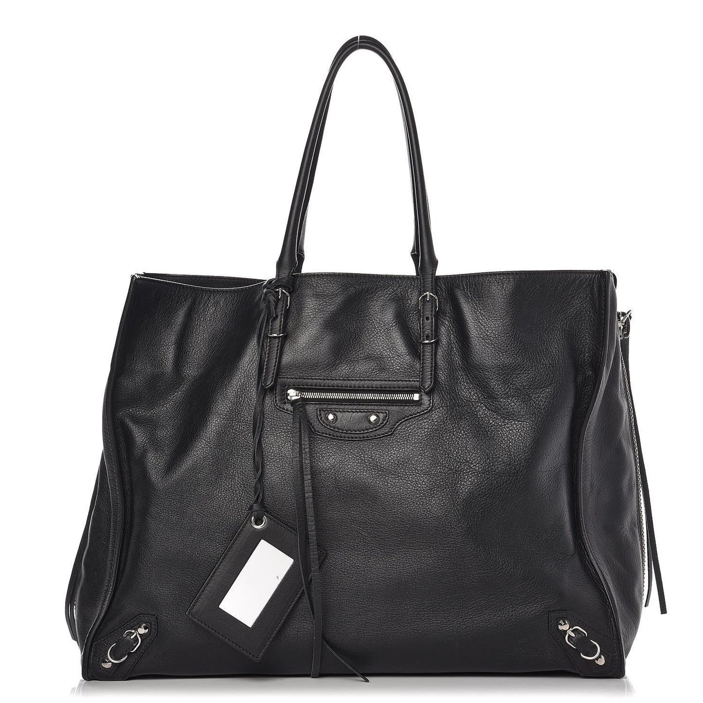 Supple Calfskin Papier A4 Zip Around Tote Black