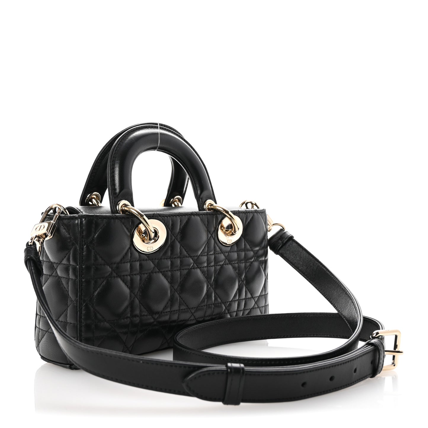 Lambskin Cannage Small Lady D-Joy Black