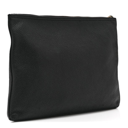 Gucci Pebbled Calfskin Medium Logo Portfolio Clutch Black 3 of 10