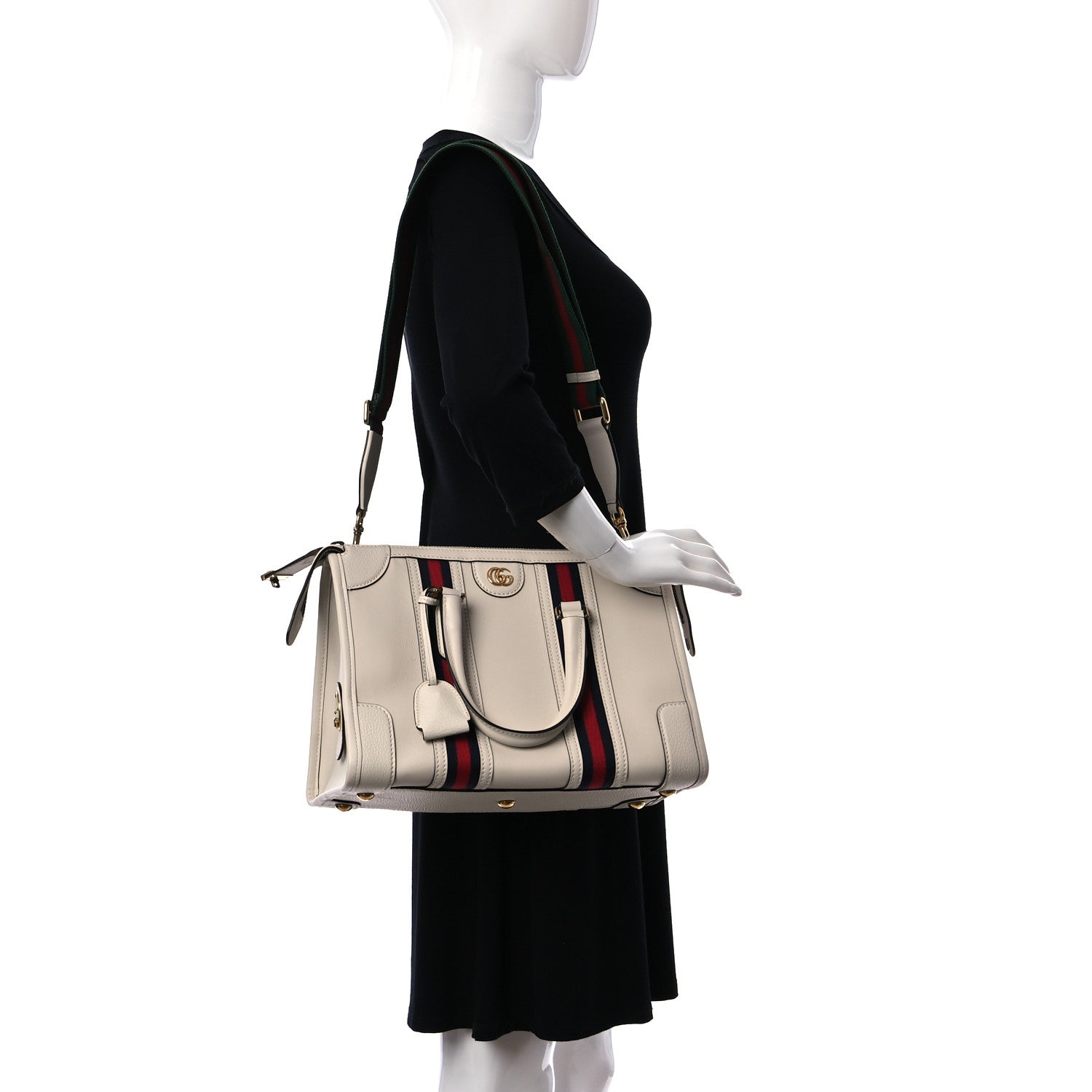 Gucci Koi Calfskin Medium Bauletto Duffle Top Handle Bag White 2 of 10