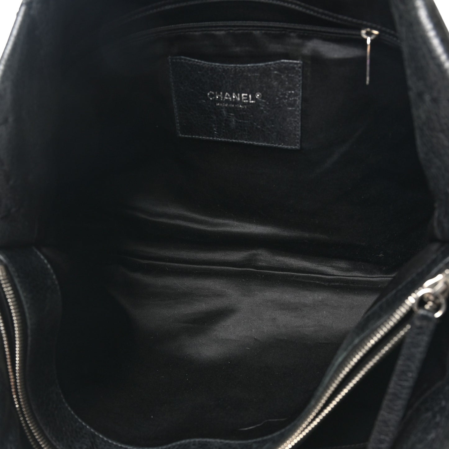 Glazed Calfskin Large On The Road Tote Black