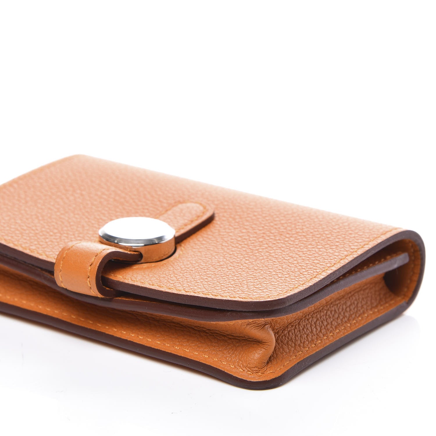 Hermes Evercolor Dogon Card Case Key Holder Abricot 6 of 9