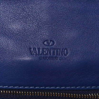 Valentino Garavani Alligator Flap Clutch Blue 8 of 11