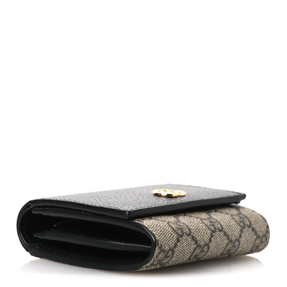 Gucci Dollar Calfskin GG Supreme Monogram Medium GG Marmont Wallet Black Beige Ebony 4 of 6