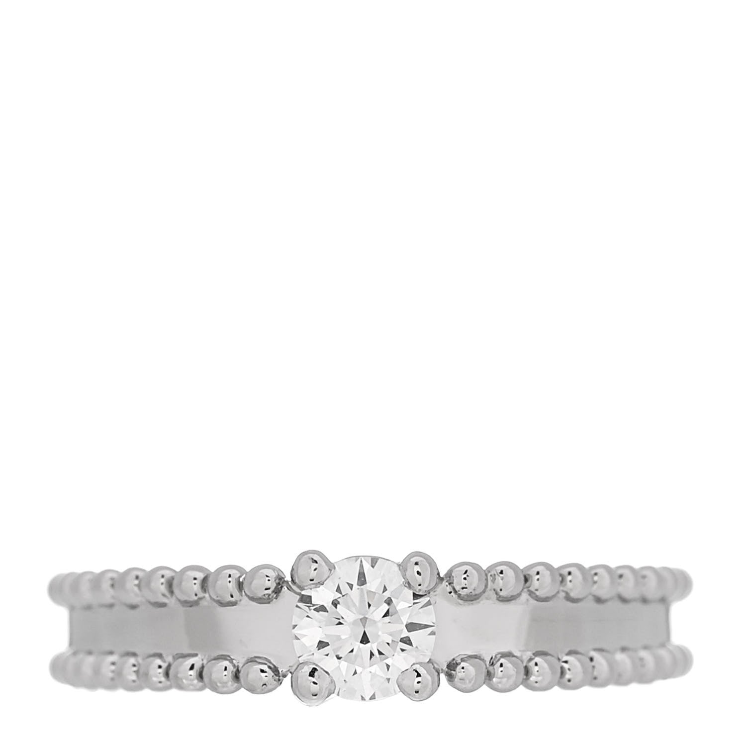 Van Cleef & Arpels Platinum Diamond Estelle Solitaire Wedding Ring 52 6 1 of 7