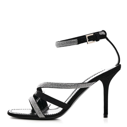 Louis Vuitton Suede Goat Rhinestone Appeal Sandals 37 Black 1 of 9