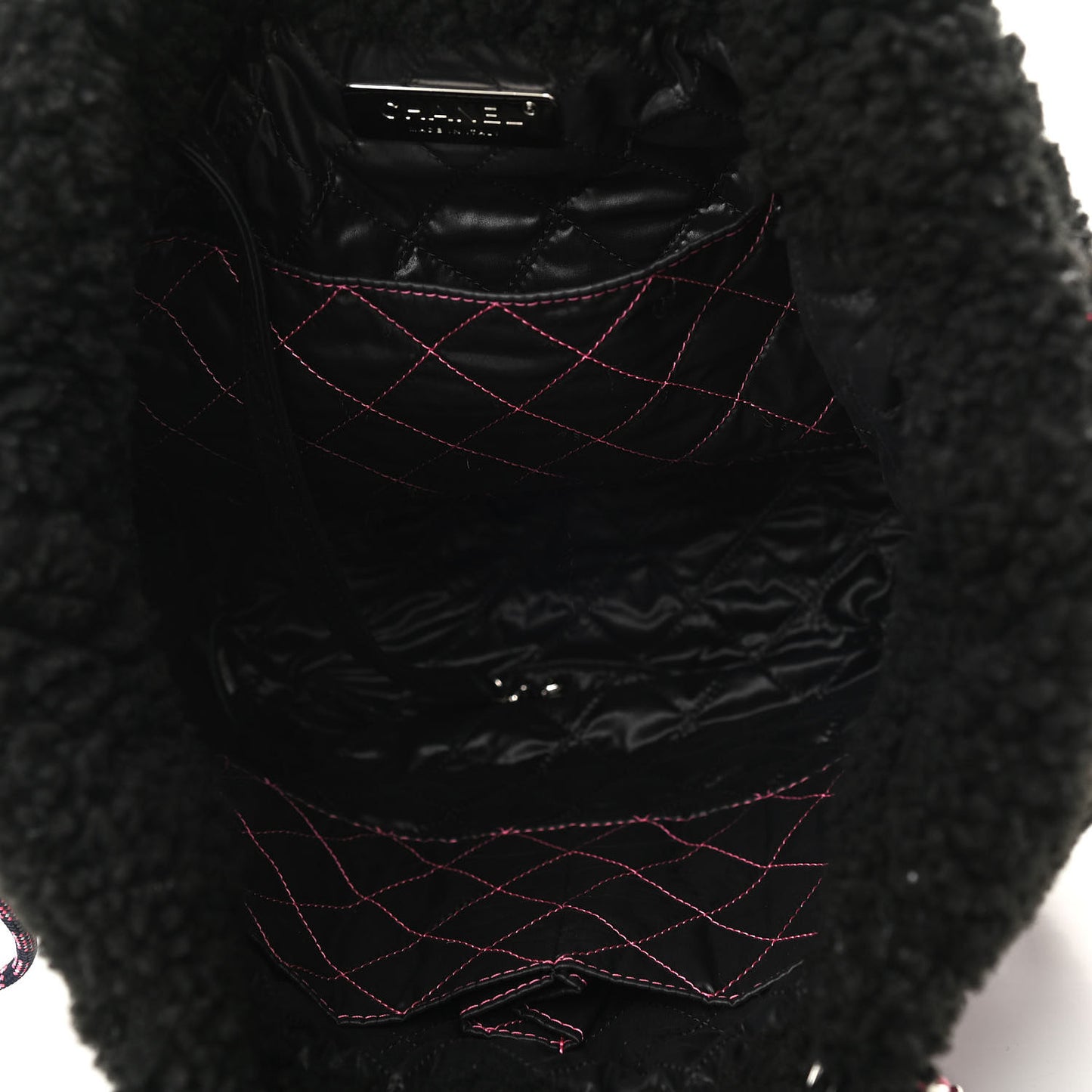 Shearling Sheepskin Large Coco Neige Tote Black