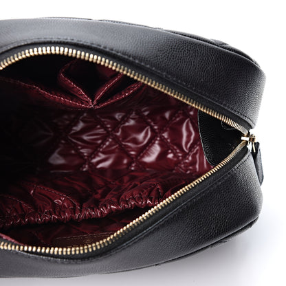 Chanel Caviar Quilted Curvy Pouch Cosmetic Case Black 4 of 7