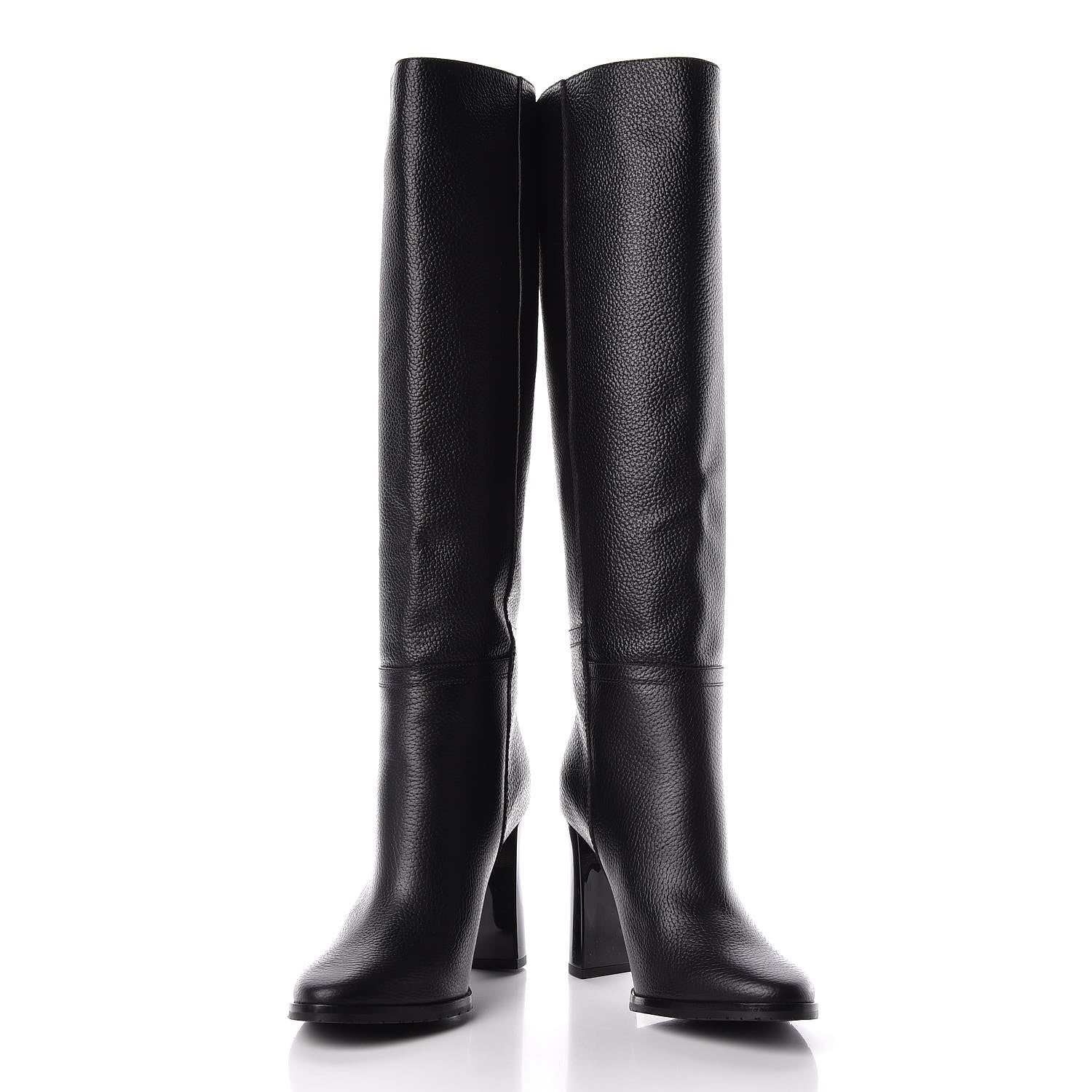 Jimmy Choo Grainy Calfskin Knee High Boots 38.5 Black 5 of 8
