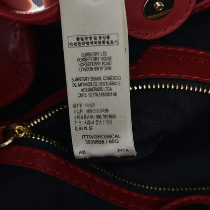 Burberry Horseferry Check Small Canterbury Tote Honey Parade Red 9 of 9