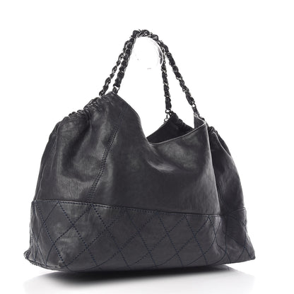 Chanel Calfskin Baby Coco Cabas Navy Blue 3 of 14