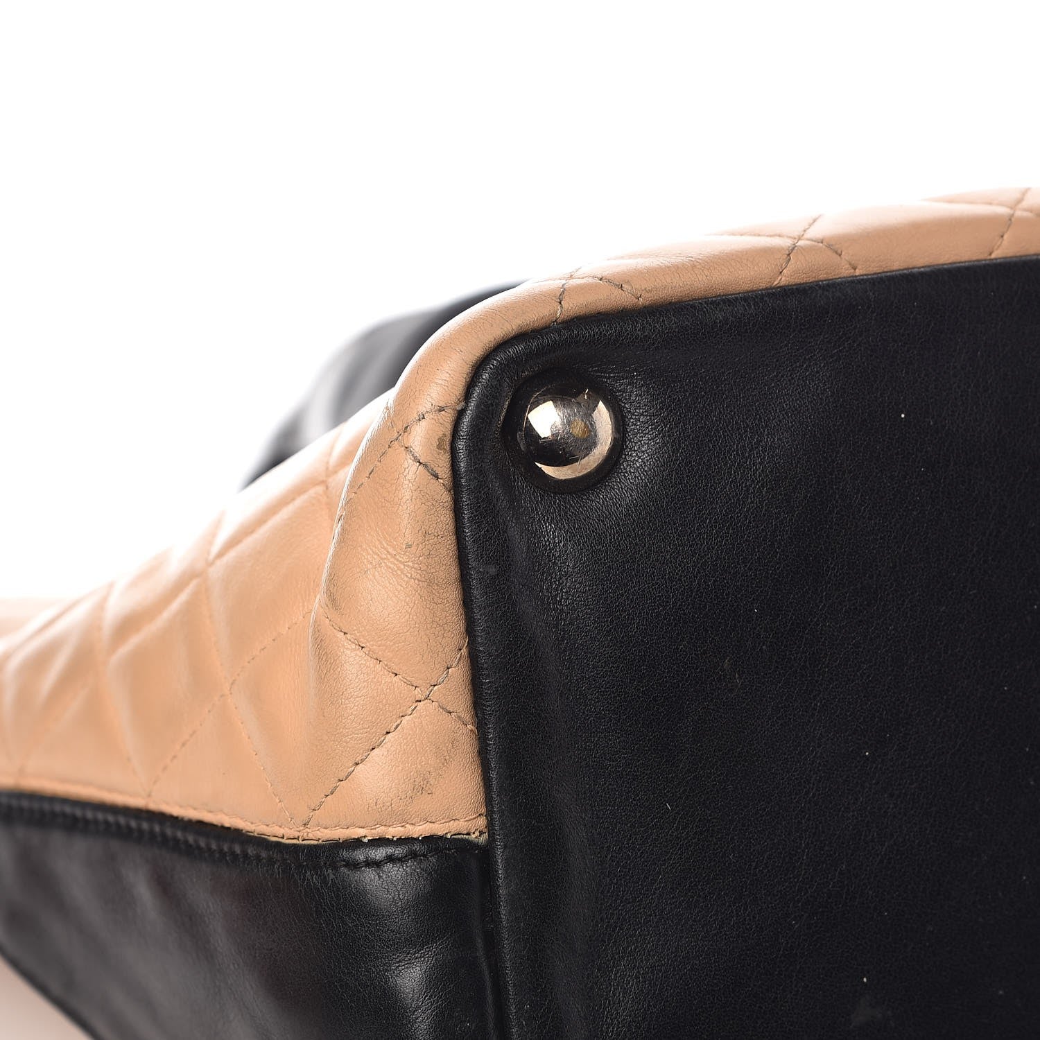 Chanel Calfskin Quilted Large Cambon Tote Beige Black 15 of 16