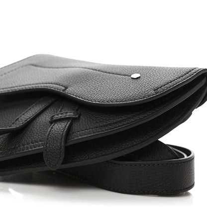 Christian Dior Grained Calfskin Saddle Pouch Belt Bag Black 7 of 9