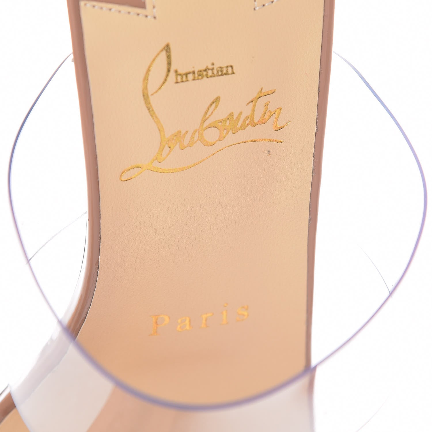 Christian Louboutin Patent PVC Just Nothing 85 Slide Sandals 36 Nude 7 of 8