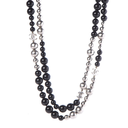 Chanel Pearl Beaded CC Long Necklace Black 1 of 6