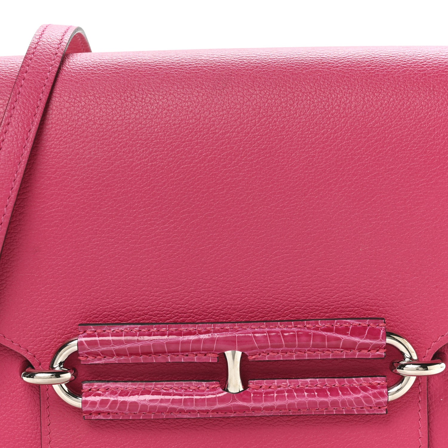 Hermes Evercolor Matte Alligator Mini Touch Sac Roulis Rose Mexico 14 of 21