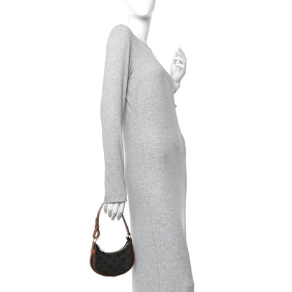 Celine Canvas Calfskin Mini Ava Triomphe Shoulder Bag Tan 2 of 11