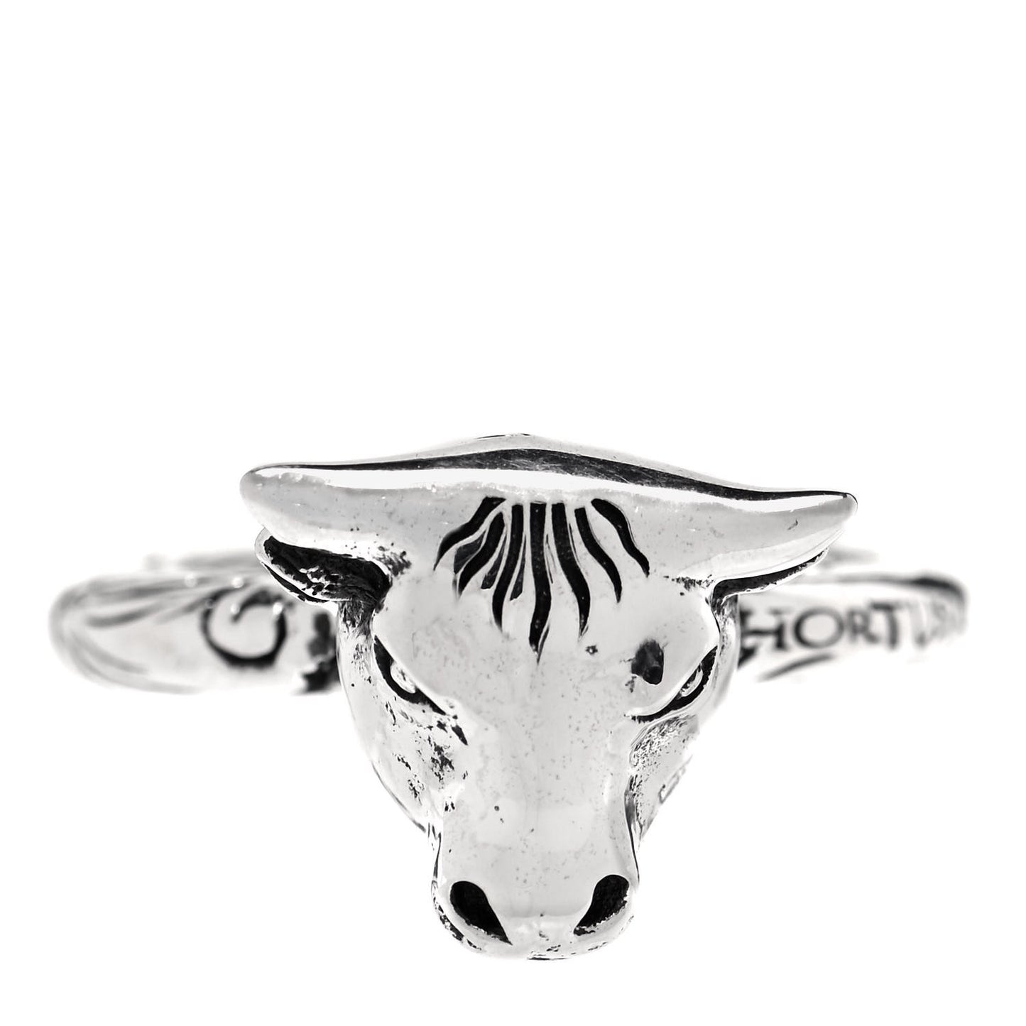 Sterling Silver Anger Forest Bull's Head Ring 54 7