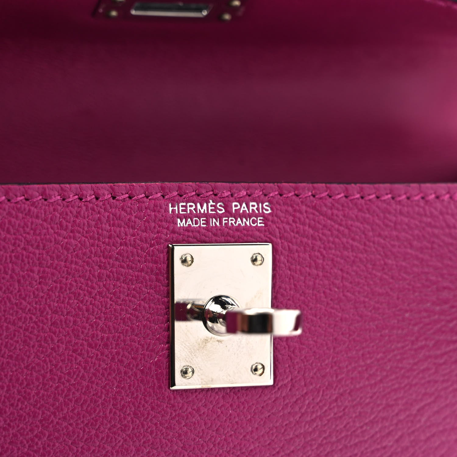 Hermes Chevre Mysore Mini Kelly Sellier 20 Rose Pourpre 6 of 8