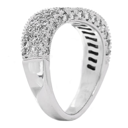 Parker & West by FASHIONPHILE 18K White Gold Diamond 1.21ctw Paved Curved Ring 54 6.75 6 of 10