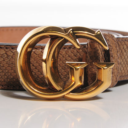 Gucci Python Sculpted GG Belt 85 34 Brown 11 of 14