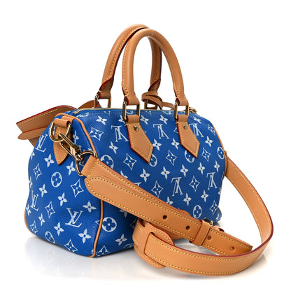 Louis Vuitton Calfskin Monogram Speedy P9 Bandouliere 25 Blue 3 of 16
