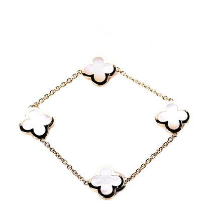 Van Cleef & Arpels 18K Yellow Gold Mother of Pearl 4 Motifs Pure Alhambra Bracelet 3 of 6