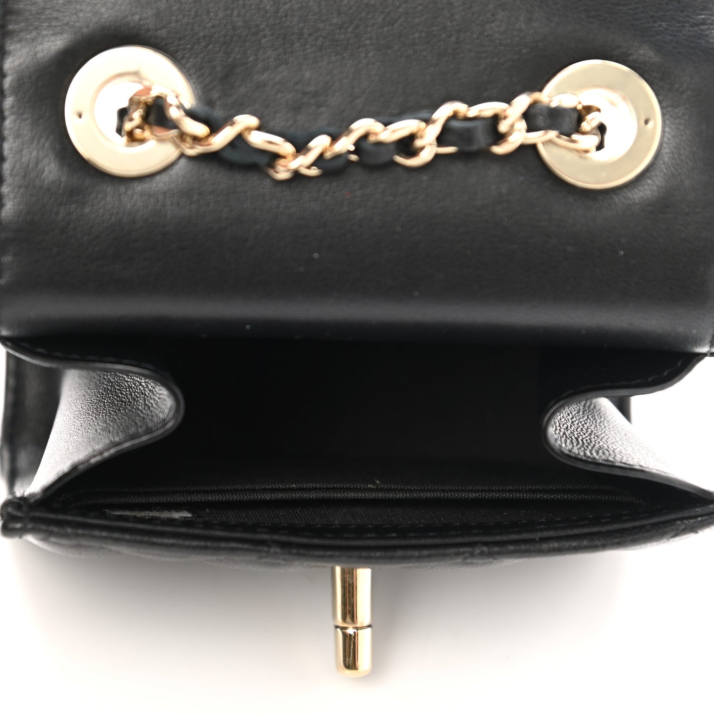 Lambskin Quilted Mini Trendy CC Chain Wallet Black