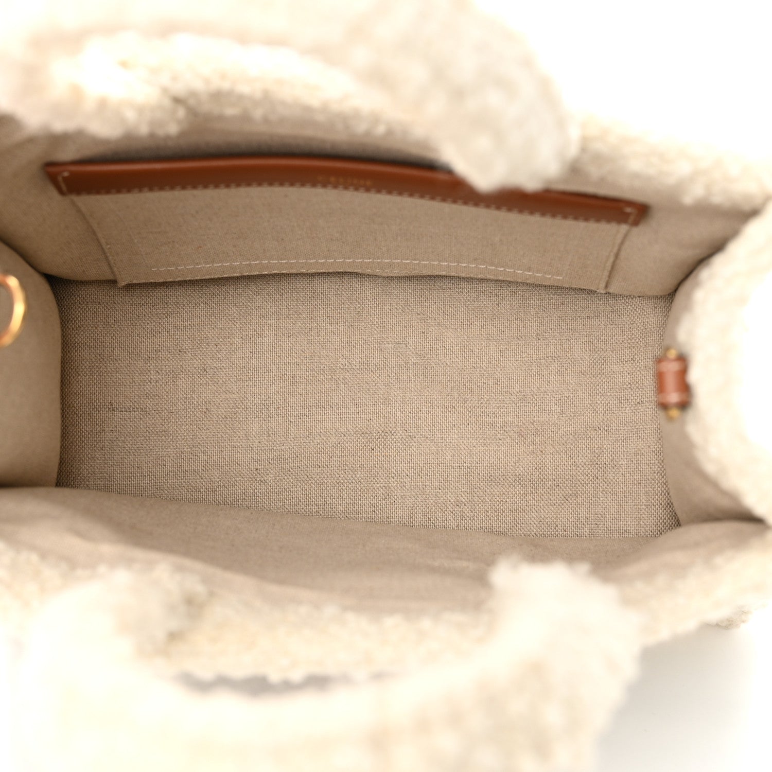 Celine Stripe Triomphe Small Cabas Thais Khaki Tan 5 of 13